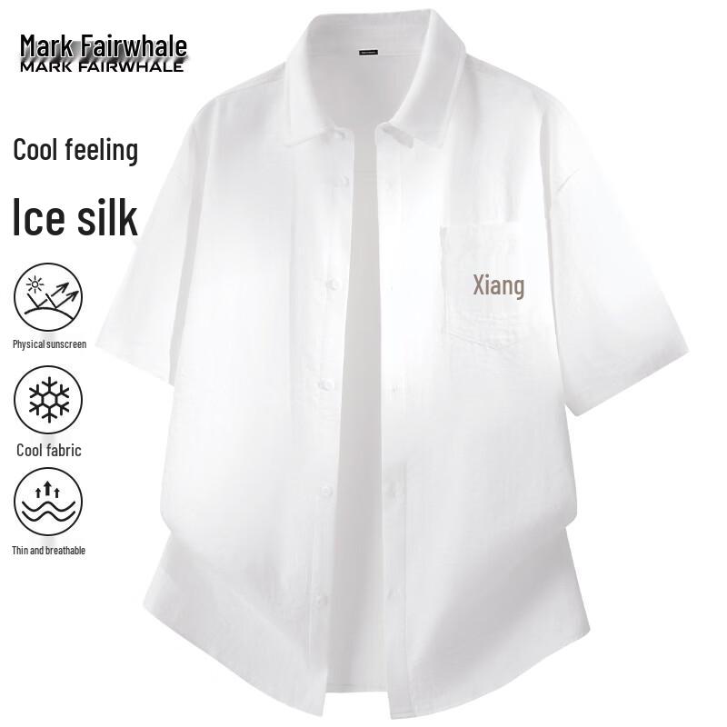Mark Fairwhale Men's Retro Ice Silk Short Sleeve Shirt