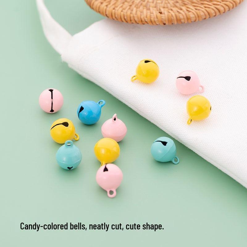 1.4CM Candy Color Enamel Small Bell Keychain Pendant for Pet Collars