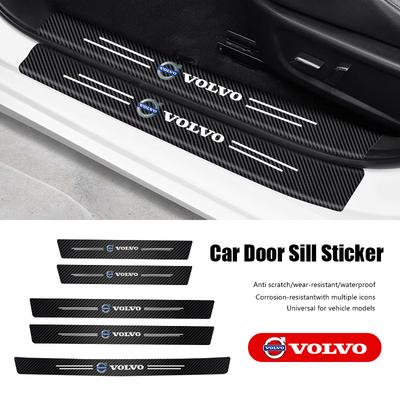 5Pcs Carbon Fiber Car Stickers Door Sill Anti ScratchProtector Decor For XC90 V90 V60 XC60 V40 EC40 EX40 S80 S60 S90 C40 X
