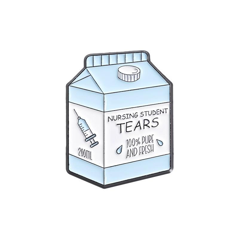 Milk Box Stylish Brooches Creative Alloy Pins For Trendy Men And Women Perfect For Summer 2024 Fashion