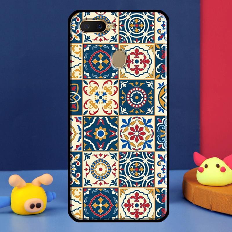 Moroccan Tile Case For Oppo A96 A76 A16 A74 A94 A54 S A57 A77 A58 A78 A98 A5 A9 A91 A15 A17 A52 A72 Cover