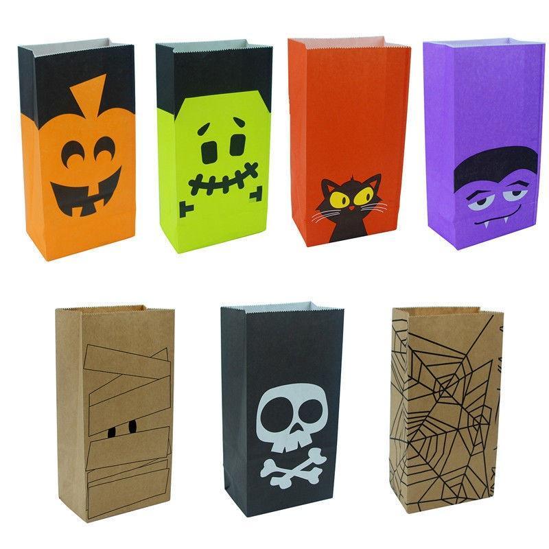 

3 шт. Пакеты для конфет на Хэллоуин, сувениры для вечеринки, шоколадные бумажные пакеты для детского фестиваля, 9 шт. случайных random
