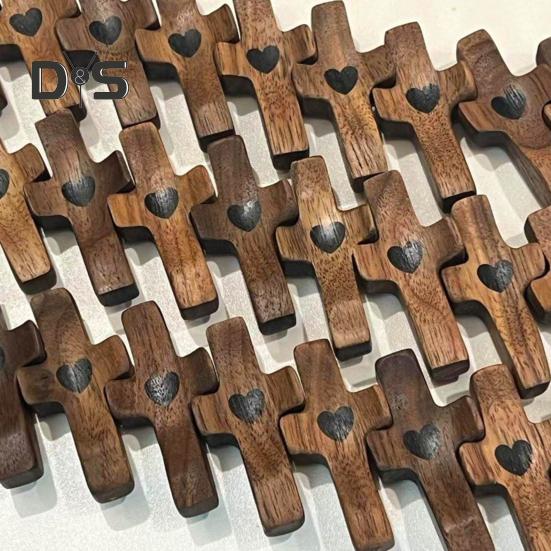 Handcrafted Wooden Fidget Cross Pocket Prayer Cross Fingertip Stress Relief Cross Gadget for Clutching Clinging And Praying Encouragement Gift