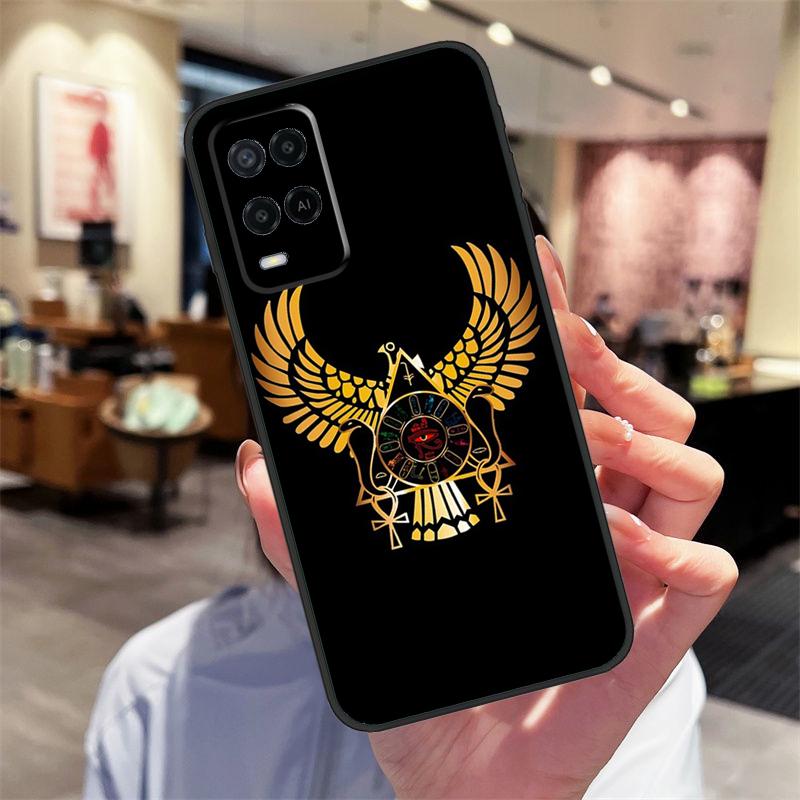 Égypte Nefertiti Anubis Ankh Étui Pour Oppo A78 A98 A79 A18 A38 A58 A40 A60 A80 A16 A76 A96 A15 A74 A94 A54 A17 A77 Coque