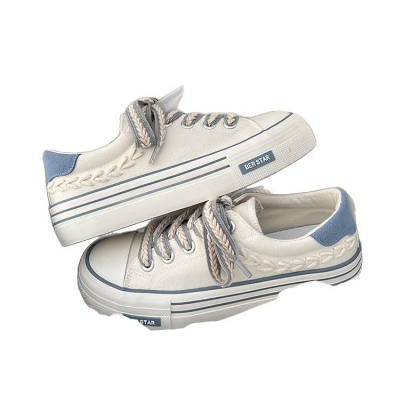 Canvas Shoes Women's Summer Breathable Niche Design Shoes Trendy Shoes Versatile Little White Shoes Thick Baseplate Shoes
