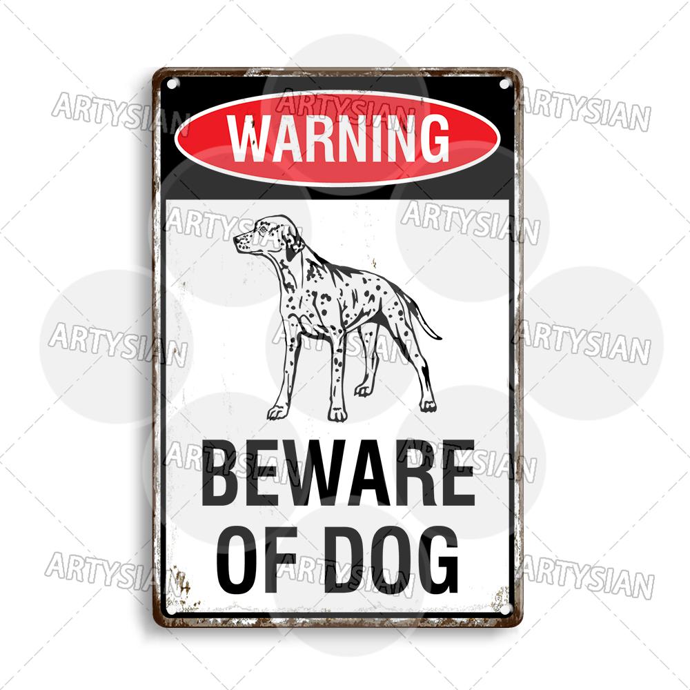 Beware Of Dogs Metal Sign Doberman Rottweiler Beagle Border Collie Dalmatian Bulldog GSD No Dogs Allowed Guide Dogs Welcome