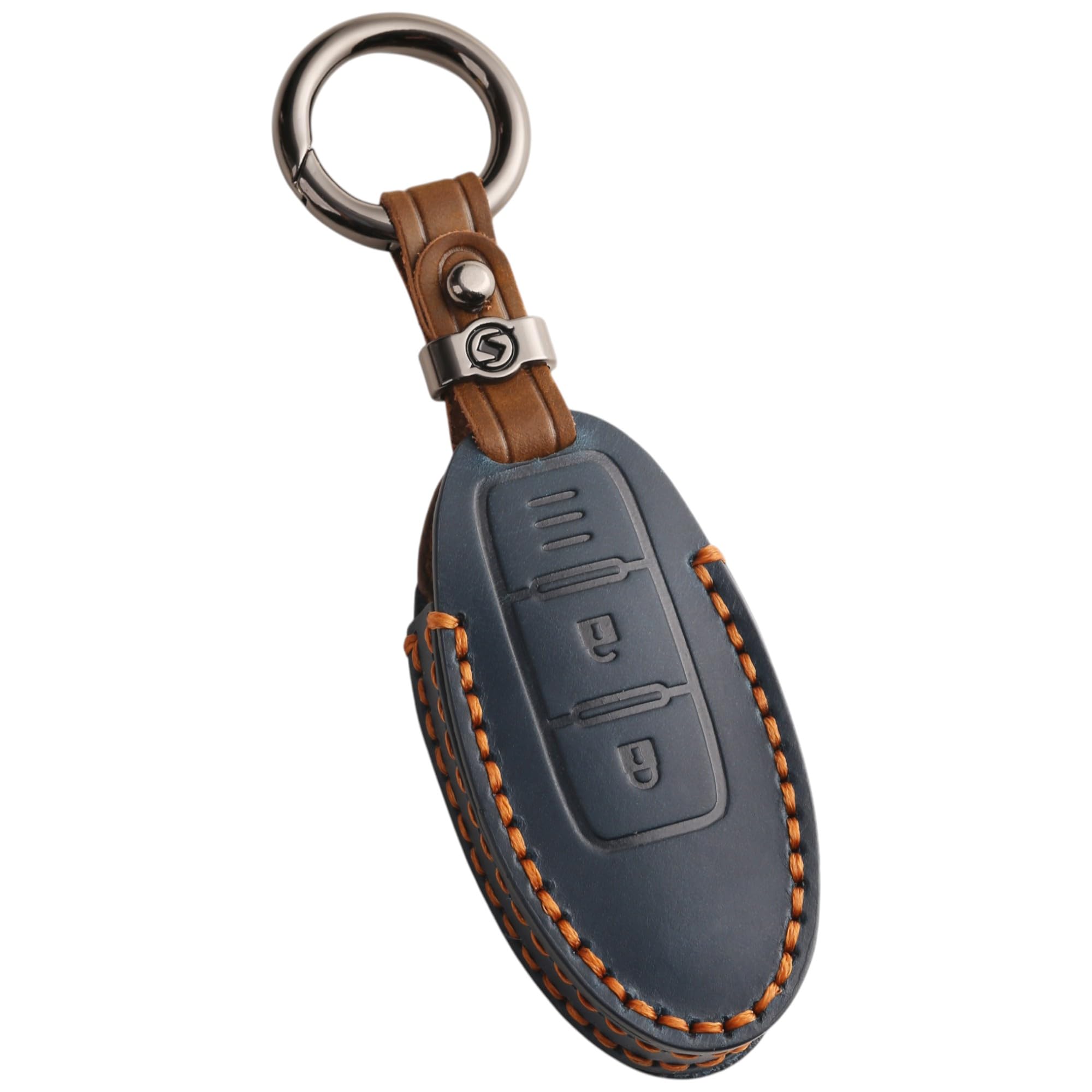 

Чехол для смарт-ключа из натуральной кожи для Nissan Delica Mini и совместимый с ключом от автомобиля Nissan Serena. Идеально подходит для подарка. Кожа [smasol] Aura, Serena, синий