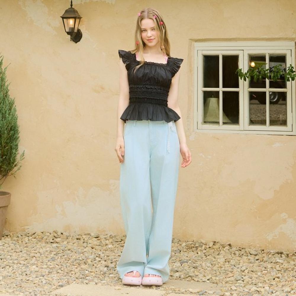 Gnarly Ruffle Banding Sleeveless Blouse Es2obl10