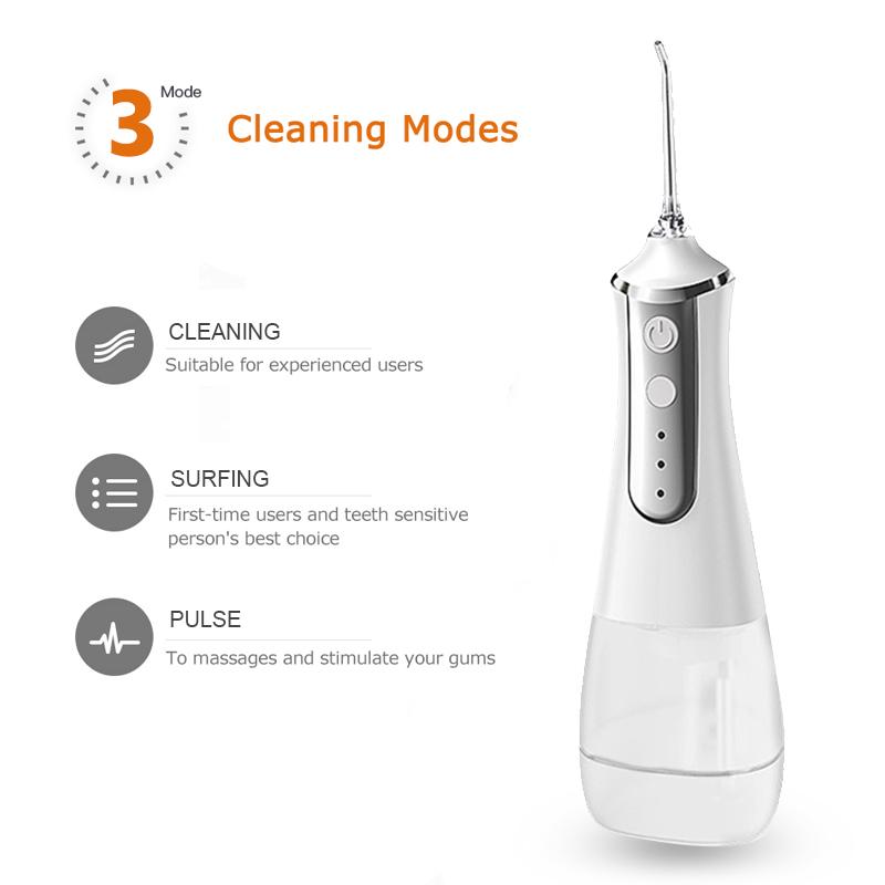 Portable Oral Irrigator Water Flosser Dental Water Jet Tools Pick Cleaning Teeth 350ML 5 Nozzles Mouth Washing Machine Floss