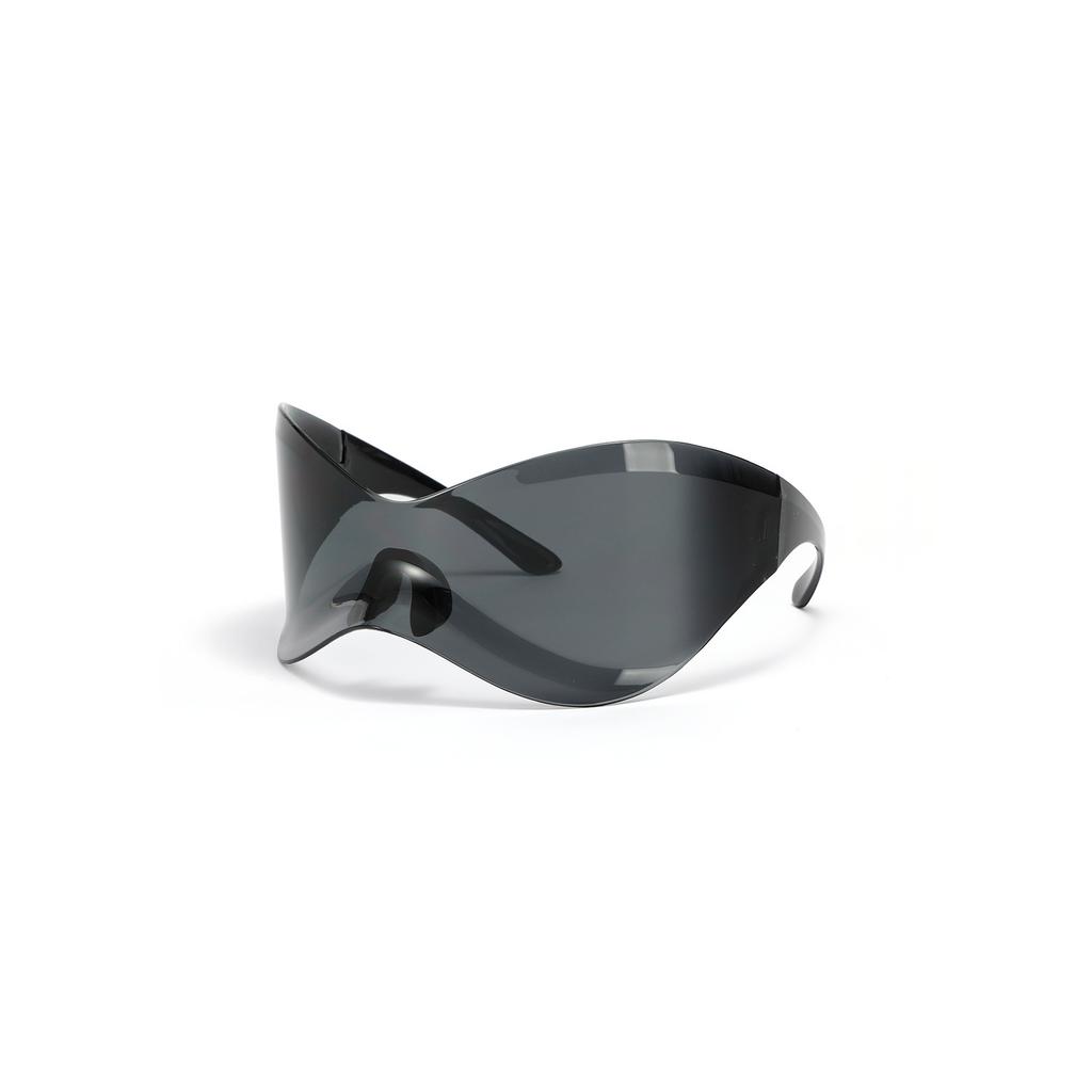 Y2K Wrap Around Glasses For Women Men Futuristic Mirrored Lens Fashion Rimless Sun Shades For Cycling Beach Party
