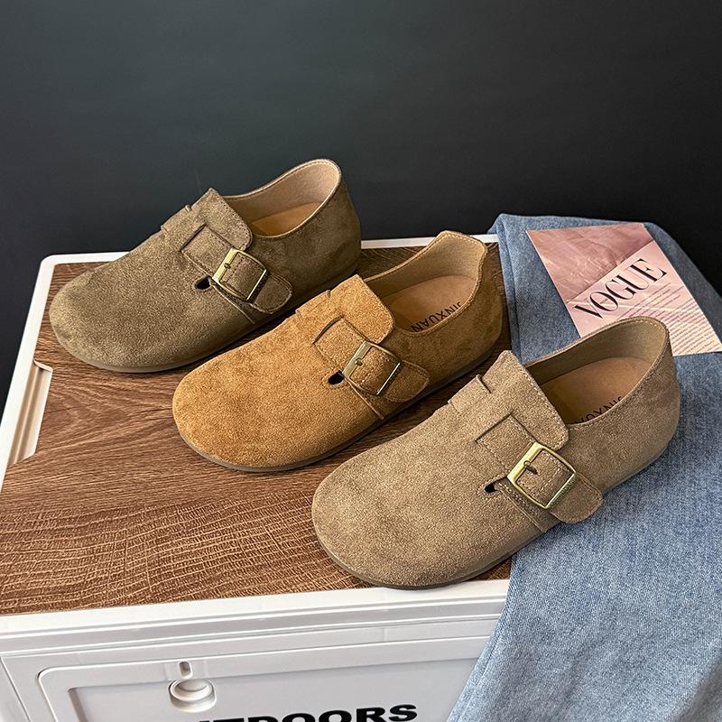 Soft leather thick sole. Inner heightening shoes New Mori retro ugly cute soft sole all-inclusive Boken single