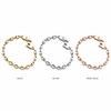 Bracciale da Uomo Donna in Acciaio Inossidabile Maglia Mariner Gonfia Placcato Oro 18K Senza Appannamento Ipoallergenico Catena a Maglie Ovali ad Ancora