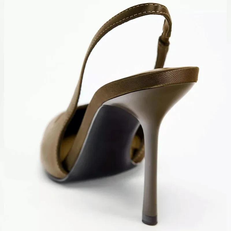 Sandali Estivi con Tacco Eleganti con Cinturino Posteriore Scarpe con Tacco Donna Sexy Punta Acuta Tacchi Alti Moda Scarpe da Sera per Banchetti