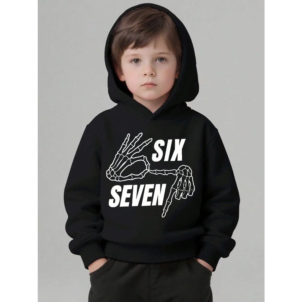 Felpe con Cappuccio Divertenti Cartoni Animati 67 Sei Sette Bambini Primavera Autunno Ragazzo Moda Magliette Top Casual Tendenza Ragazza Felpe con Cappuccio