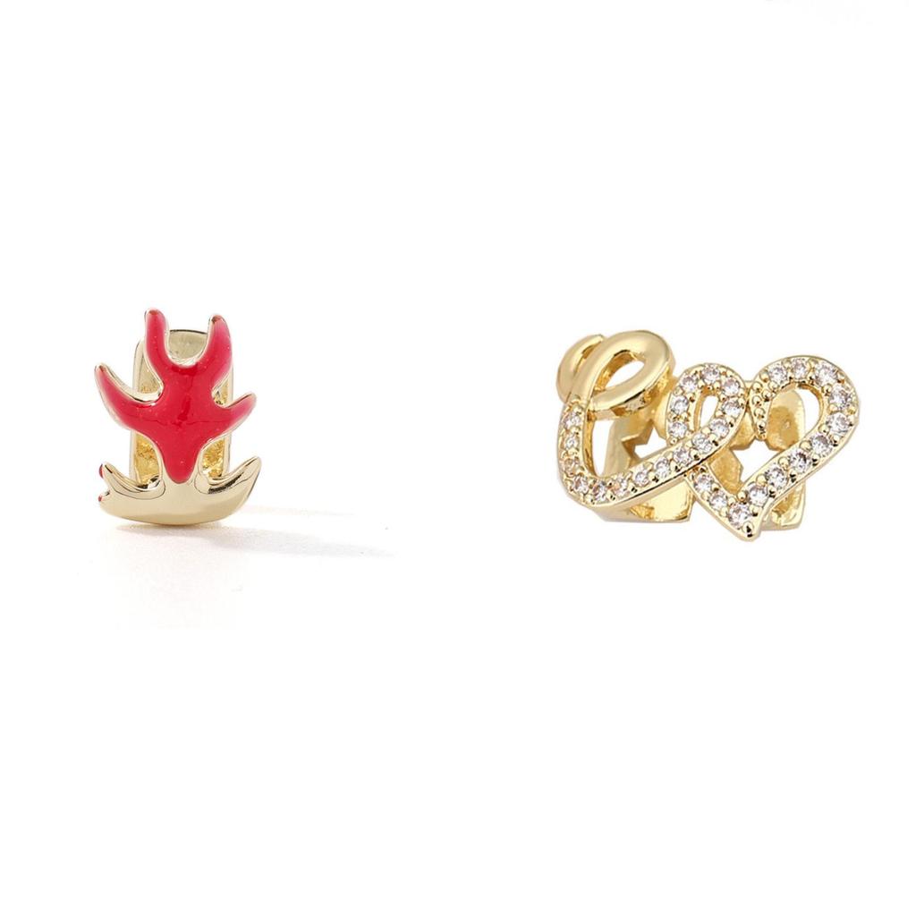 Hot Selling Halloween Hip Hop Grillz: Real Gold Plated Copper, Punk Zircon Paved, Big Gold Tooth Jewelry.
