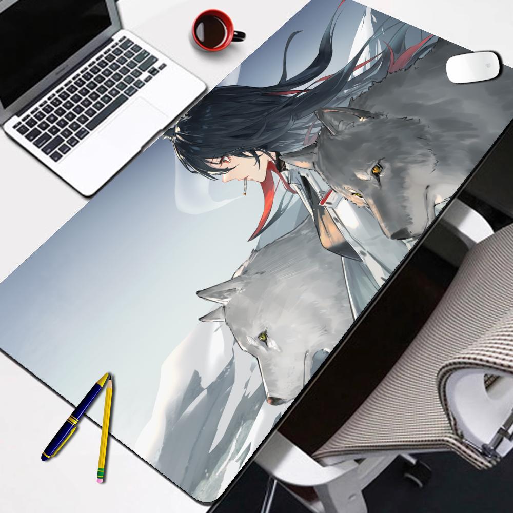 Alfombrilla de Ratón Kawaii Anime Juego Arknights Texas Mousepad Con Borde Cerrado Accesorios de Juego Prime Gaming Alfombrilla de Teclado XXL
