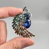 Brooch Pin Imitation Crystal Inlaid Peacock Shape Zinc Alloy Pin Coats Suits Sweaters Dresses Badge Party Fashion Accessory