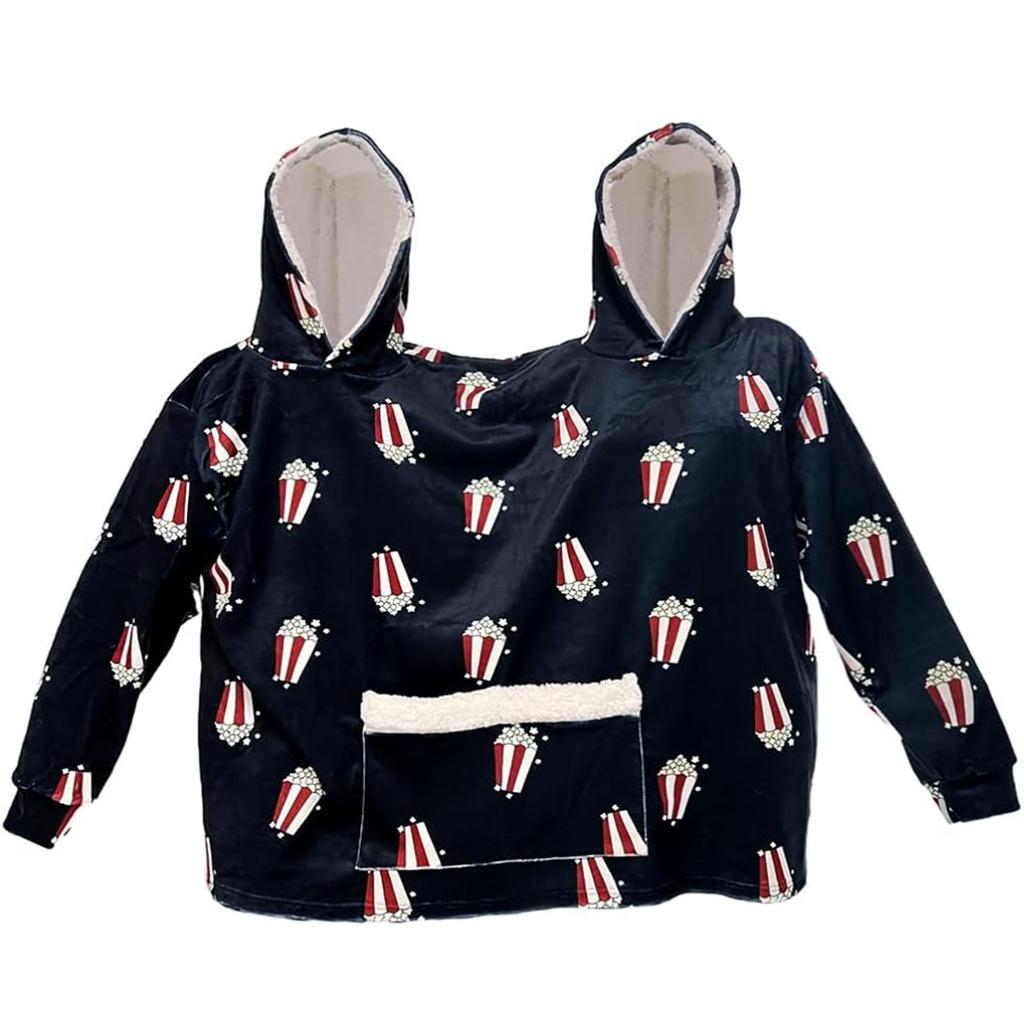 Paar Kleid Frühling Quirky Popcorn Paar Doppel Einteiliges Pullover Pyjamas Einteiliges Kapuzenpullover Freundinnen