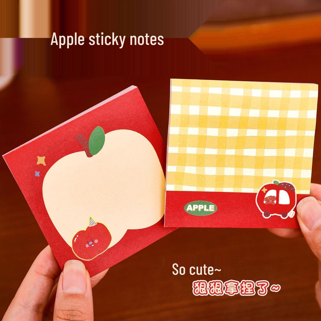 Cute Cartoon Apple Reusable Sticky Notes Pad for Students