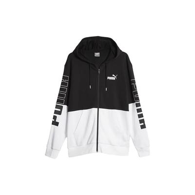 Colorblock Logo Print Sportliche Kapuzen-Webjacke Herrenjacke Schwarz 679606-01
