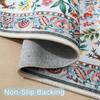 Vikama Machine Washable Area Rug Floral Office Non Slip Small Carpet For Bedroom Bedside Kitchen Entryway Kids Room Office Decor