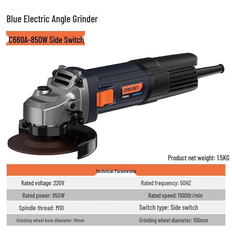 Deli Angle Grinder CN plug (adapter included)