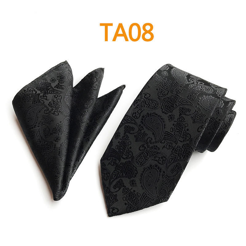 Polyester Large Waist Men'S Tie Men'S Pocket Towel Two-Piece Set