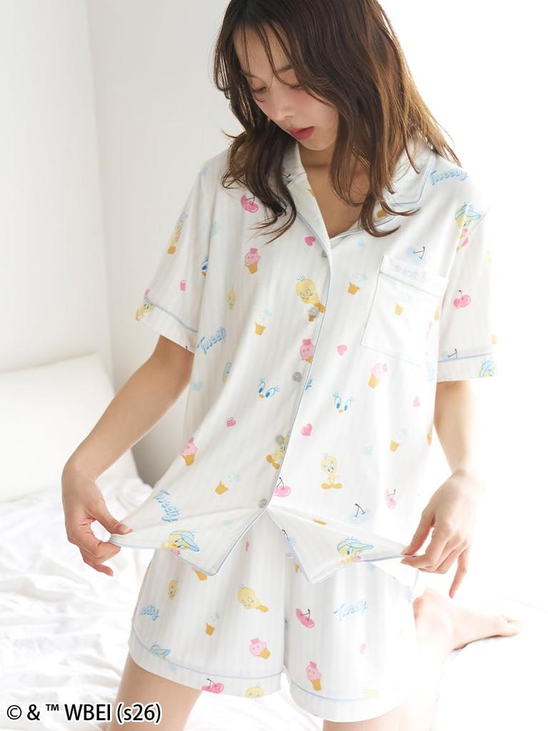 Shirt Cut Shorts SET SHCO262109 IVR F [Snidel Home] [Set Item] [Tweety] Open-collar & Women's