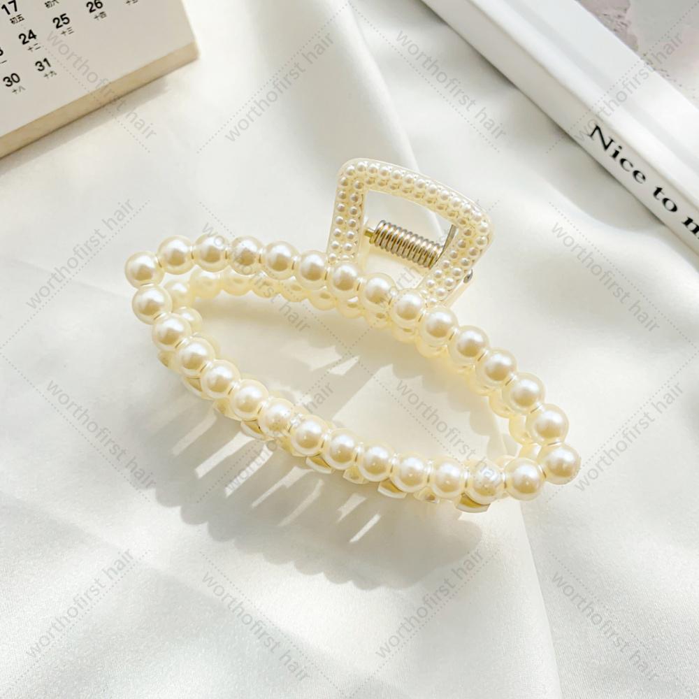 New Fashion Exquisite Medium Small Pearl Geometric Hairpin Hair Crab Hair Claw Women Girl Hair Accessori Headwear accessory