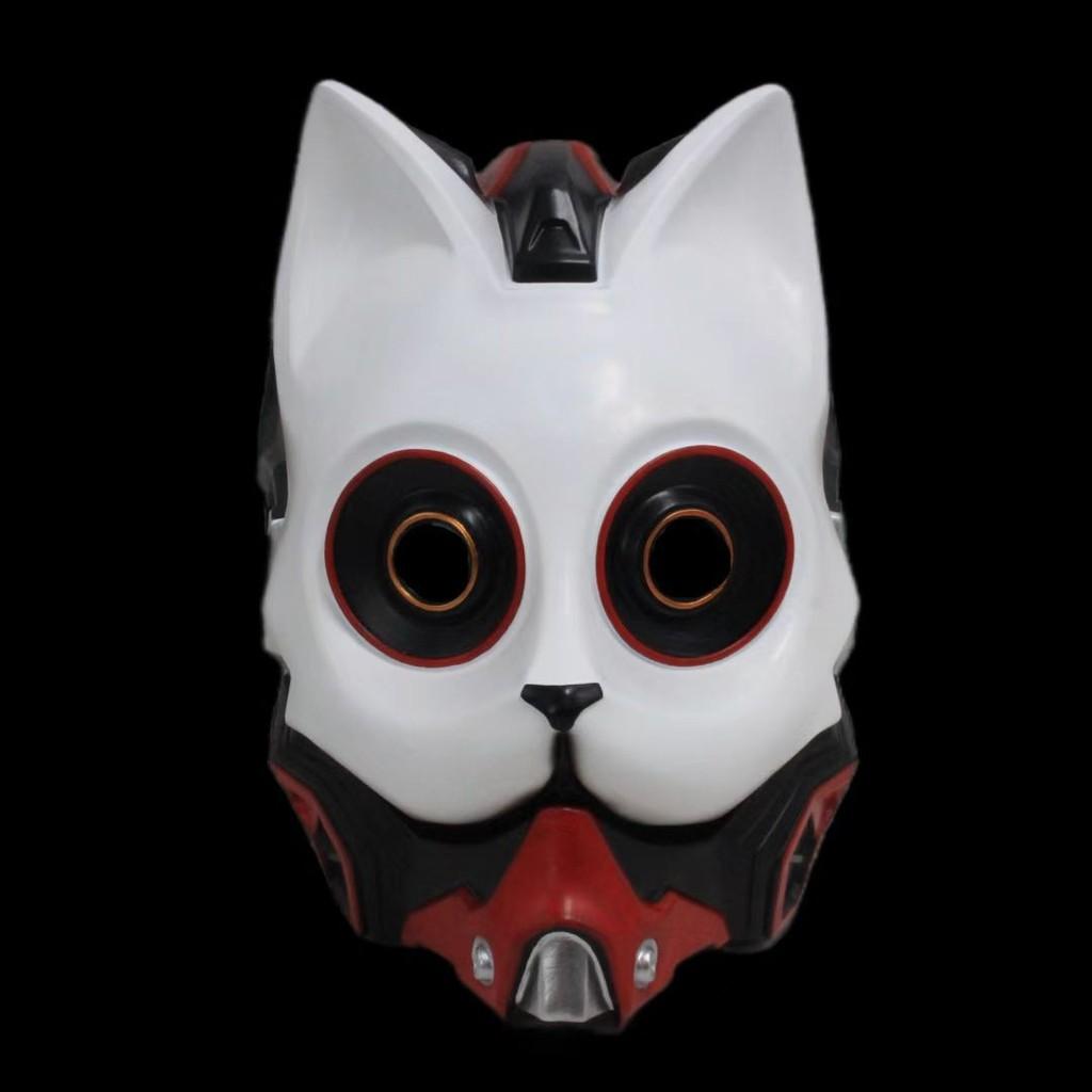 Punk Cat Mask For Halloween Party With Resin Material And Fun Costume Accessory For Cosplay Events