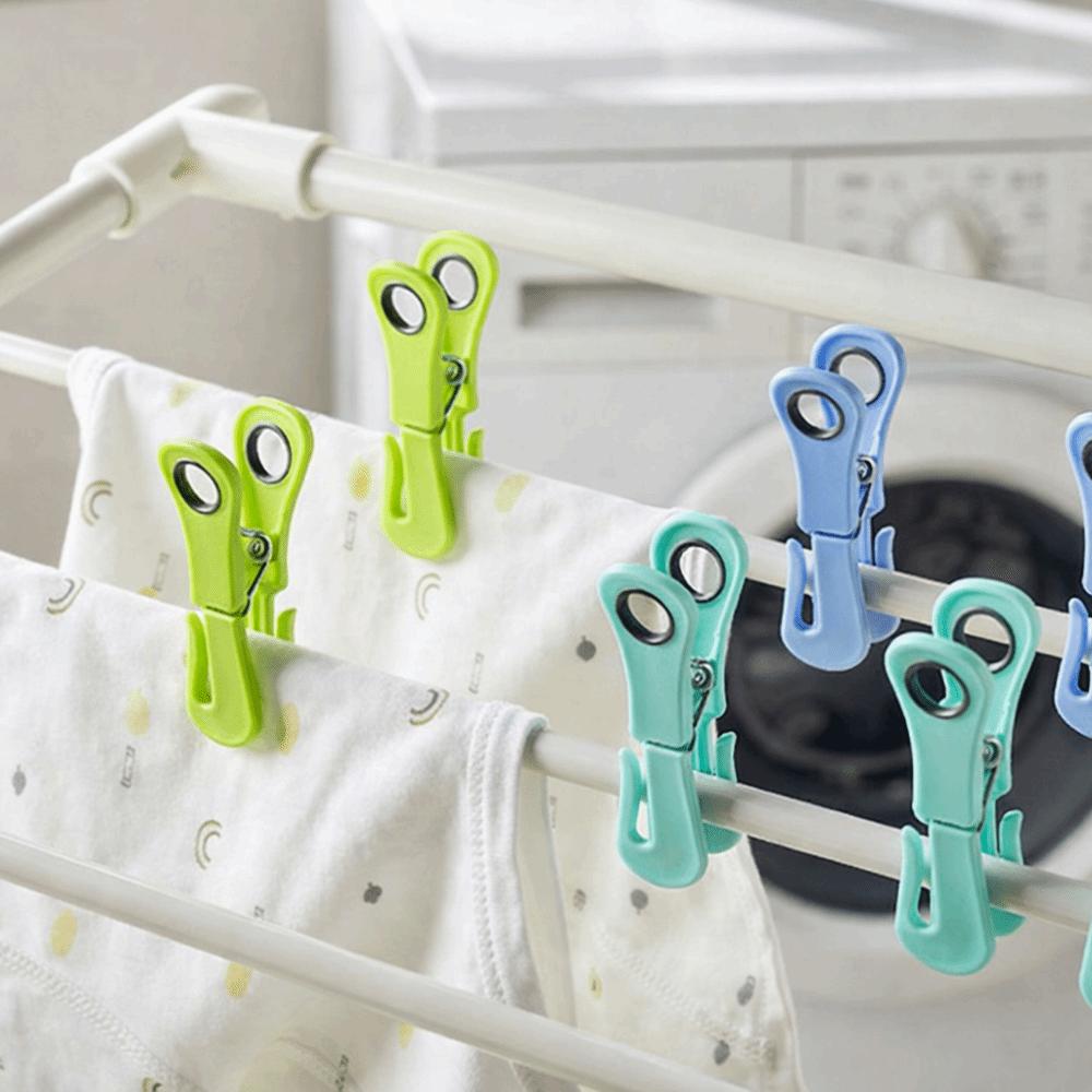 24PCS Plastic Anti-Tip Clips Heavy-Duty Clothes Pegs Multi-functional Clothes Clip  Drying Quilts