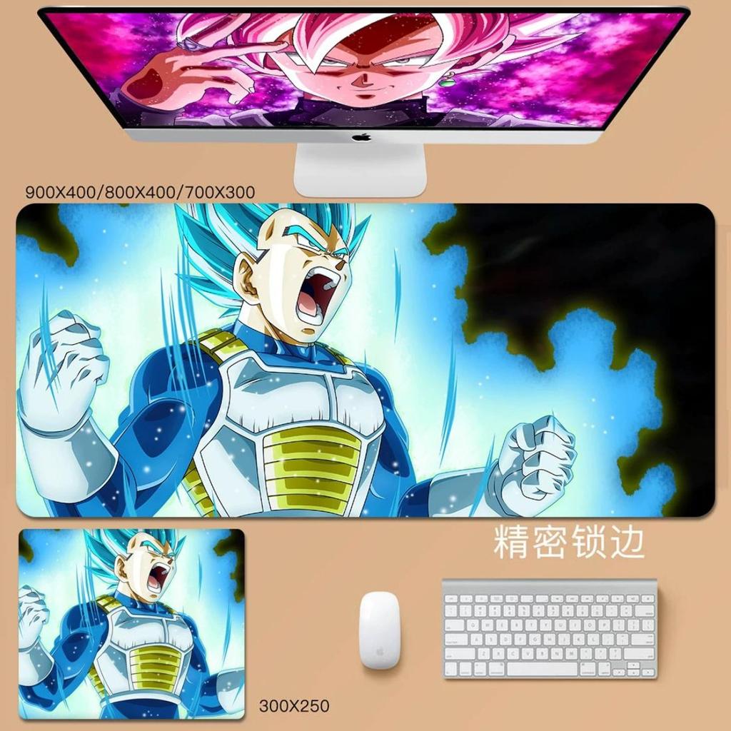 Laptop-Mauspad Dragon Ball Animation Son Goku Leder-Mauspad Cartoon Vegeta Bulma Broly Großes Tastaturpad Schüler Lernen Schreiben Schreibtischunterlage