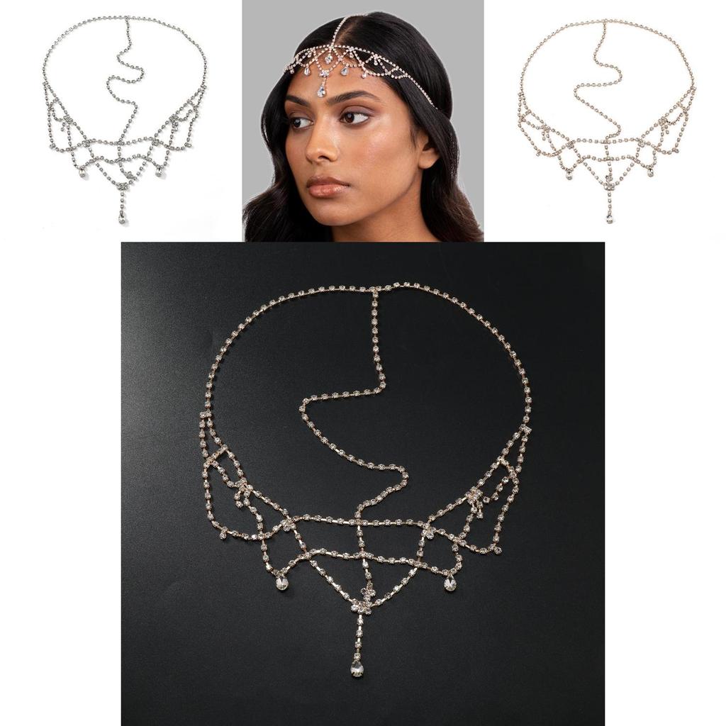 Bridal Headband With Alloy Material And Elegant Waterdrop Flower Style For Brides