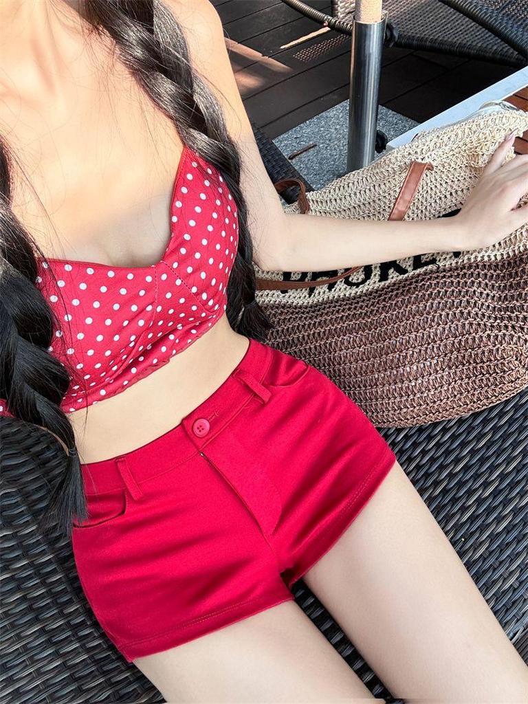 Women's Low Waist Slimming White Hot Shorts - Casual Summer Wear