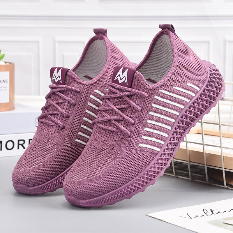 Fashion Shoes 2024 Fashion Women's Flats Casual Sport Shoes Women Slip On Soft Shoes Ladies Breathable Walking Mesh Platform Sneakers