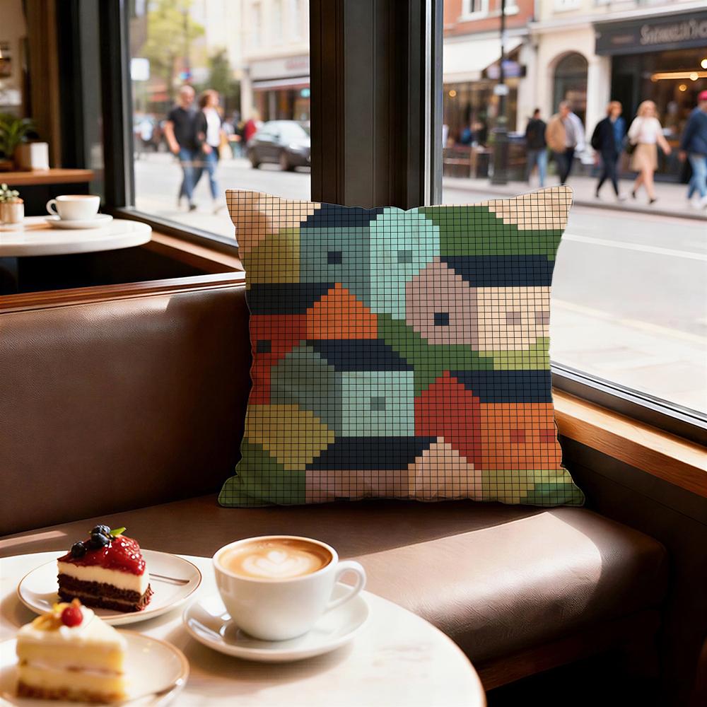 Landscape Cushion Cover Set of Decorative Short Plush Pillow Covers for Sofa Soft Cushion Case X Cm