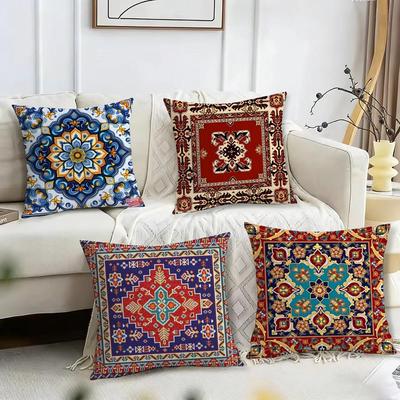 Persian Rug Pattern Cushion Cover Reversible Plush Pillow Cover – For Car, Sofa, Bedroom, Perfect As a Gift.