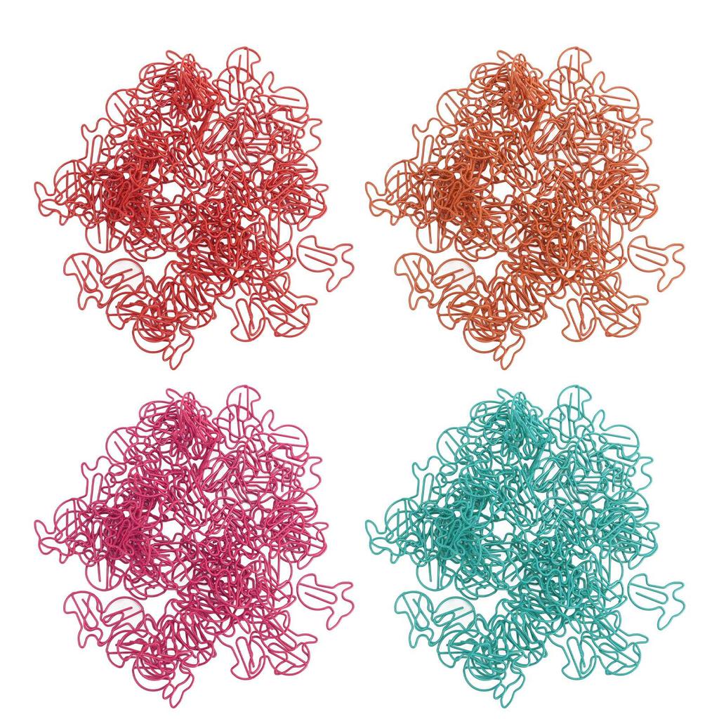 100pcs Paper Clips Prevent Slip Cute Rabbit Shaped Decorative Bookmark Metal Paperclips for School O