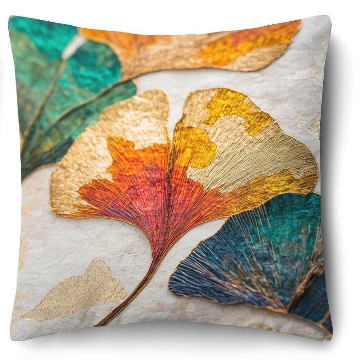 1pcs Ginkgo Leaf Pillow Cover For Home Living Room Bedroom Sofa Office Decorative Pillowcase Soft Throw Pillows 45x45cm