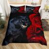 Rose Puppy Three-Piece Quilt Cover 3D Digital Printing Bedding Set Bed Cover