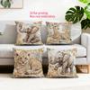 1/4pcs Vintage Safari Baby Animals Throw Pillow Covers Cute Elephant Giraffe Lion Cub Decorative Cushion Cases