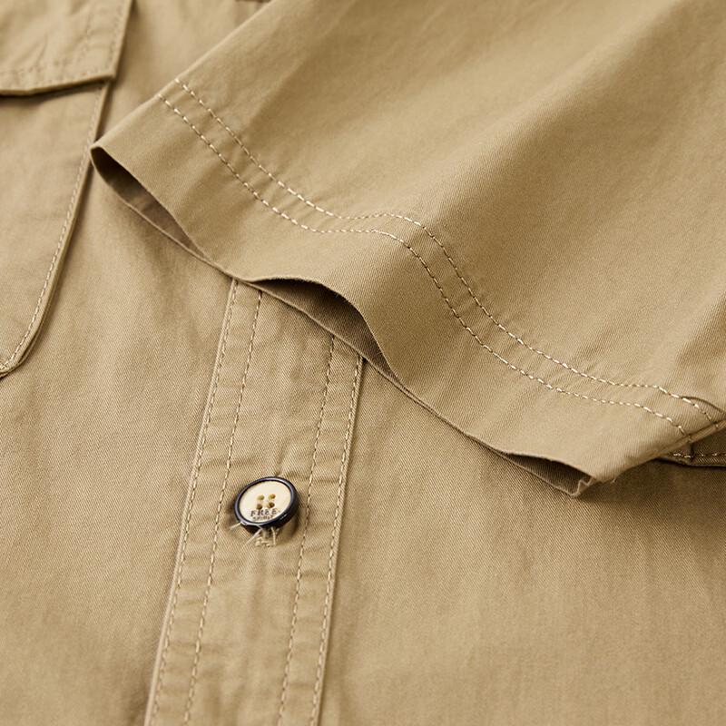 JEEP Men's Pure Cotton Short-Sleeve Casual Workwear Shirt