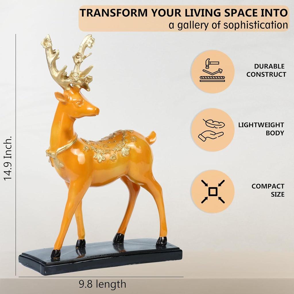 Elegant Reindeer Figurines – Decorative Elk Statues, Modern Deer Sculptures for Living Room, Office & Wedding, Ideal Gift