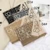 Retro High-End Women's Long Scarf Shawl Imitating Cashmere Geometric Lines Fashionable Warm Soft Autumn Winter Accessory