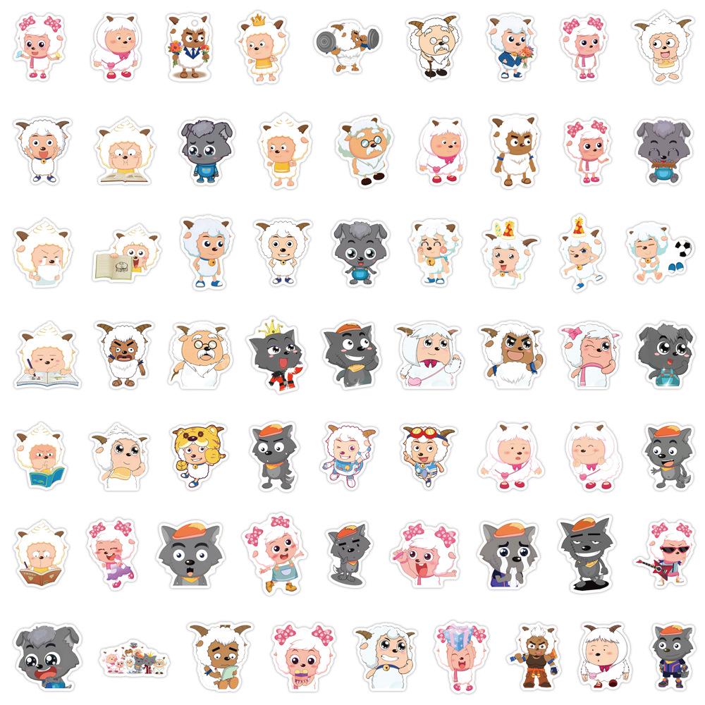 60 Cute Cartoon Pleasant Goat & Big Bad Wolf Stickers for Journals, DIY Stationery, Phones & Laptops