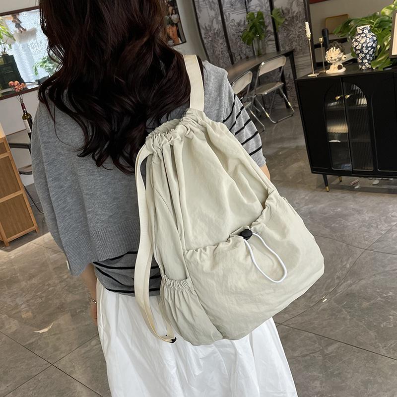 Schoolbag Lightweight Beam Drawstring Backpack Korean Large Capacity Outdoor Commuter Leisure Foldable Backpack