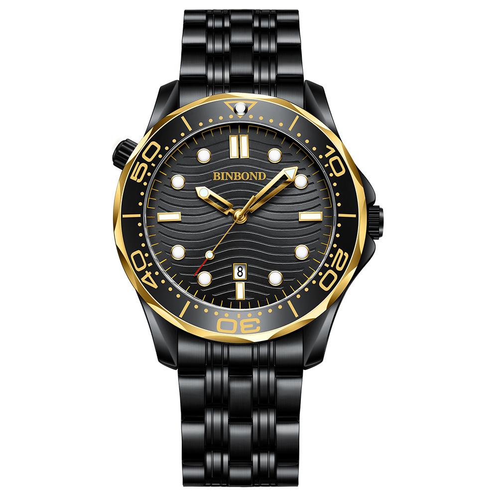 Binbond Luxury Men's Quartz Watch - Waterproof, Luminous, Rotating Dial