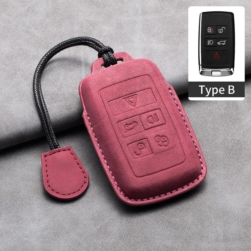 Leather Car Remote Key Case Cover for Land Rover Range Rover Sport Evoque Freelander Velar Discovery for Jaguar XE XJ XF Guitar
