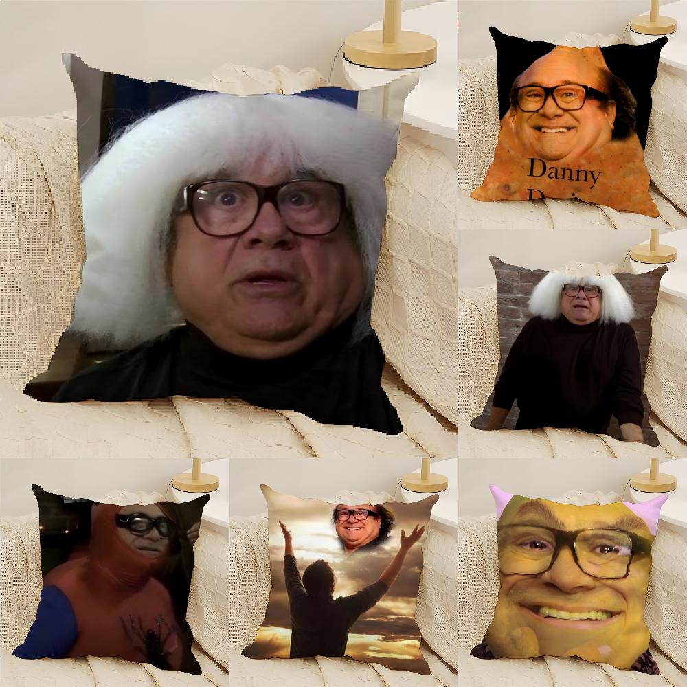 Meme Funny DDanny DDeVito Pillow Case Natural Linen DoubleSided Printing Sofa Home Decor Cushion Cover