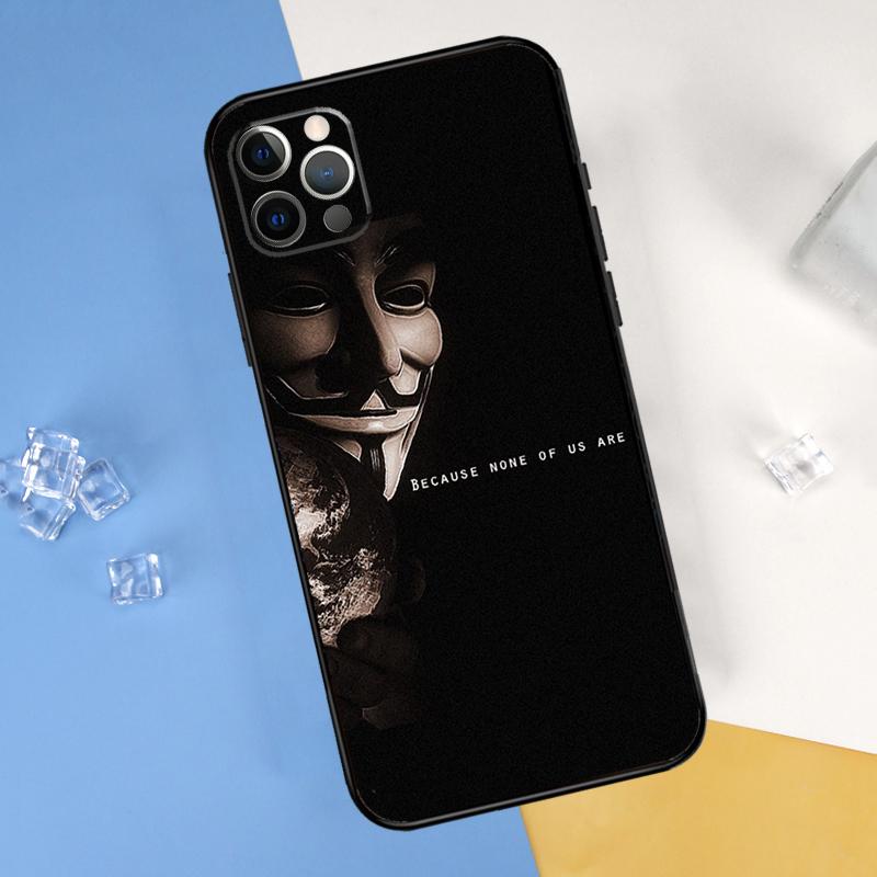 Anonymous Phone Case For iPhone 16 15 11 12 13 14 Pro Max Mini Cover For iPhone 16 15 X XS Max XR Plus Coque